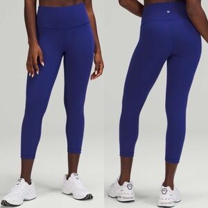 Lululemon Wunder Train High Rise Crop 23" Leggings Larkspur Blue Women’s 14
